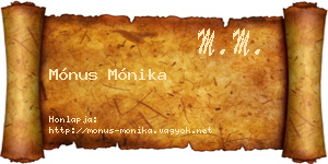 Mónus Mónika névjegykártya