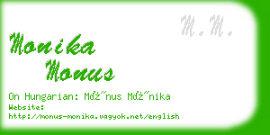 monika monus business card