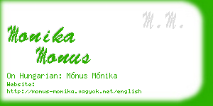 monika monus business card